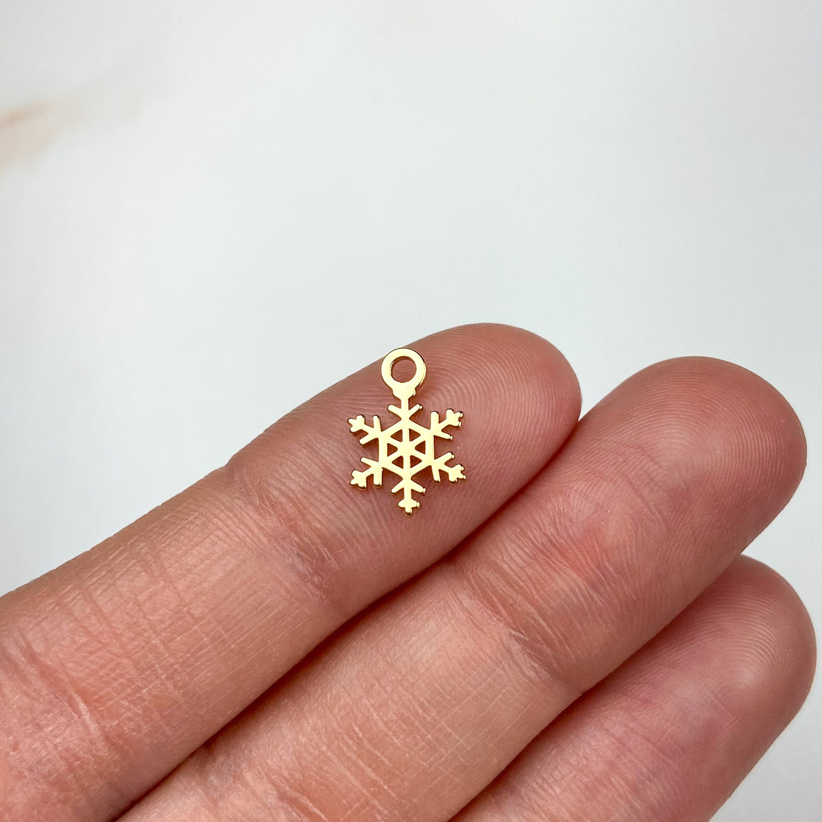 18K Gold Plated Mini Snowflake Charms 12 Pcs