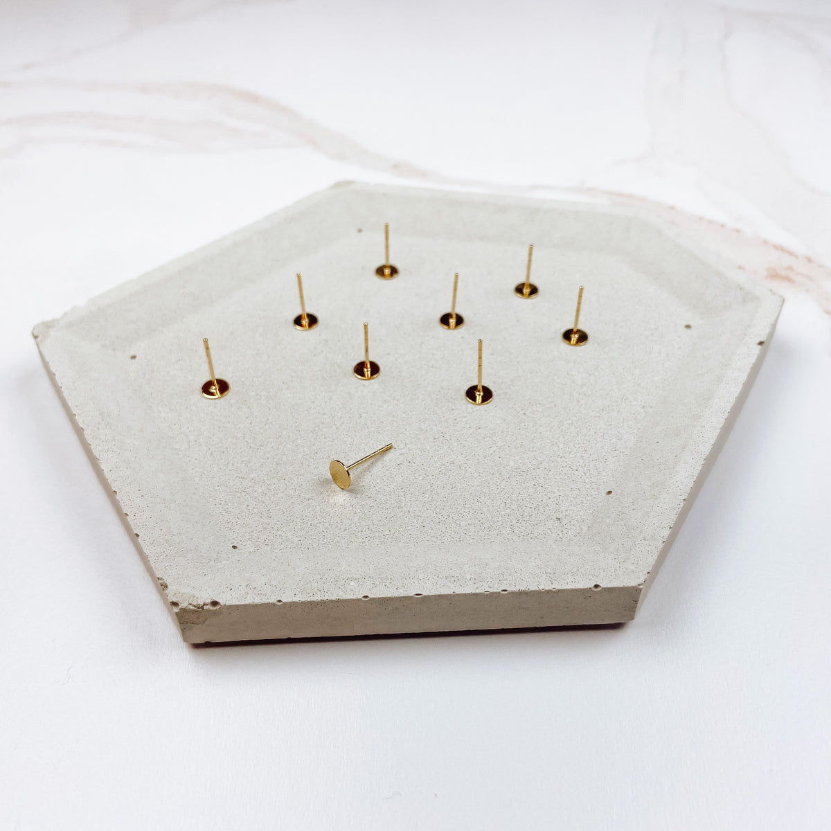 5mm 18k Gold Plated Stud Earring Findings - Rays of Clay Co