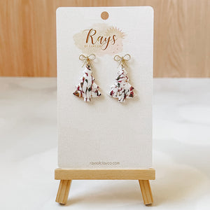 Shiny Marbled Christmas Tree Earrings