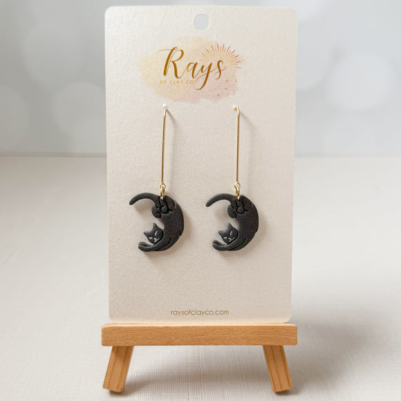 Cat Moon Earrings