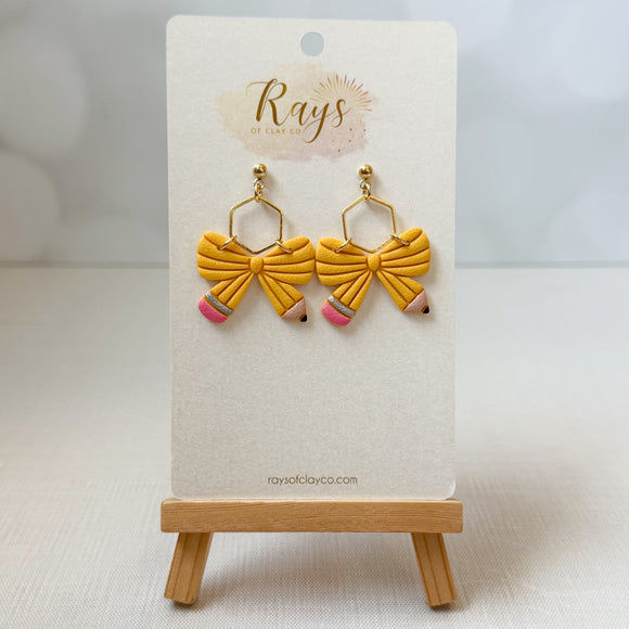 Pencil Bow Earrings