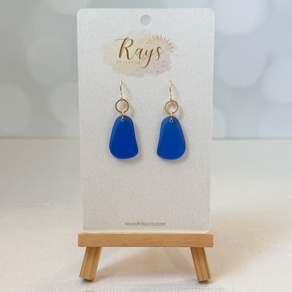 Royal Blue Sea Glass Earrings