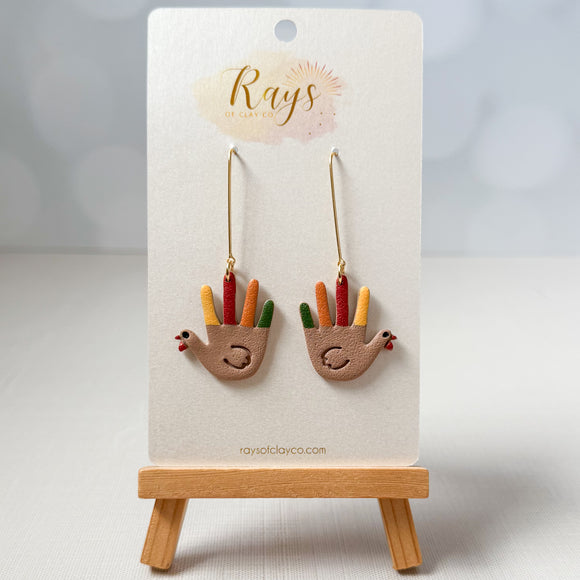 Hand Turkey Earrings