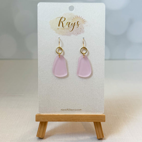 Pink Sea Glass Earrings