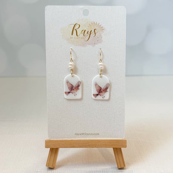 Bird Earrings - Wren in Flight