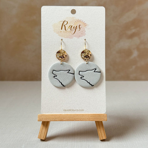 Howling Wolf Moon Earrings - White