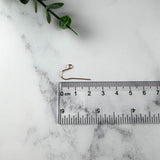 14K Gold-Filled Ear Wires — Fish Hook with Outside Loop, 22 Gauge