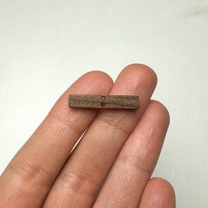 Walnut Wood Rectangle Connector Charms