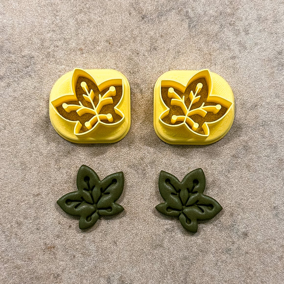 1 in Mirrored Leaves Clay Cutter Set
