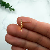 18K Gold Maple Leaf Earring Posts with Loop — Fall Findings