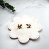 18K Gold Maple Leaf Earring Posts with Loop — Fall Findings