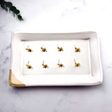 18K Gold Maple Leaf Earring Posts with Loop — Fall Findings