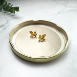 18K Gold Maple Leaf Earring Posts with Loop — Fall Findings
