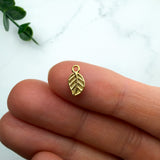 18K Gold Leaf Charms — Dainty Gold-Plated Leaf Pendants