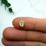 18K Gold Leaf Charms — Dainty Gold-Plated Leaf Pendants