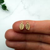 18K Gold Leaf Charms — Dainty Gold-Plated Leaf Pendants