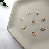 18K Gold Leaf Charms — Dainty Gold-Plated Leaf Pendants
