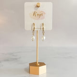 18K Gold Huggie Hoops with Loop — Hinged Hoop Findings