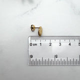 18K Gold Hammered Disc Earring Posts with Loop — Backs Included