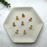 18K Gold Hammered Disc Earring Posts with Loop — Backs Included