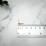 18K Gold Rectangle Earring Posts with Loop — Open Frame Studs
