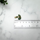 Green Enamel Leaf Charm — 18K Gold Plated Botanical Pendant