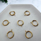 18K Gold Huggie Hoops with Loop — Hinged Hoop Findings
