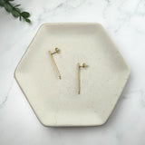 18K Gold Bar Stud Earring Posts with Loop — Minimalist Findings