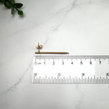 18K Gold Bar Stud Earring Posts with Loop — Minimalist Findings