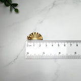 18K Gold Sunburst Fan Stud Posts with Loop — Statement Findings