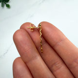 18K Gold Sunburst Fan Stud Posts with Loop — Statement Findings
