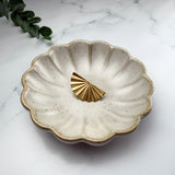 18K Gold Sunburst Fan Stud Posts with Loop — Statement Findings