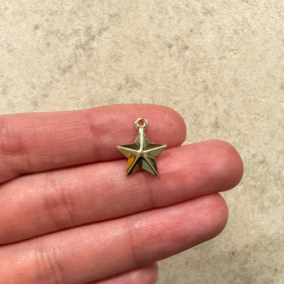 (15mm) 18K Gold Plated Star Charms