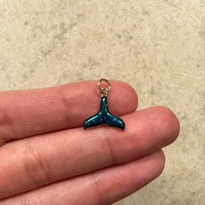 18K Gold Plated Enamel Whale Tail Charms