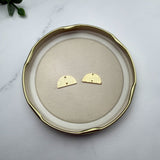 Gold Hammered Half Circle Connectors — Nickel-Free Brass