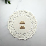 Gold Hammered Half Circle Connectors — Nickel-Free Brass