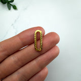 18K Gold Hammered Oval Connector Links
