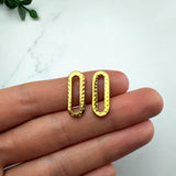 18K Gold Hammered Oval Connector Links