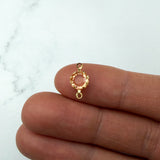 Gold Round Crystal Connector — Champagne, 2-Loop