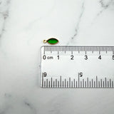 Gold Green Marquise Crystal Charm — Nickel-Free