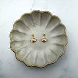 18K Gold CZ Lotus Connector — Marquise Fan, 2-Loop