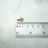 18K Gold CZ Lotus Connector — Marquise Fan, 2-Loop