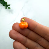 18K Gold Enamel Pumpkin Charms — Mini Fall Pumpkins (Orange, Yellow, Green)