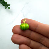 18K Gold Enamel Pumpkin Charms — Mini Fall Pumpkins (Orange, Yellow, Green)