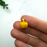 18K Gold Enamel Pumpkin Charms — Mini Fall Pumpkins (Orange, Yellow, Green)