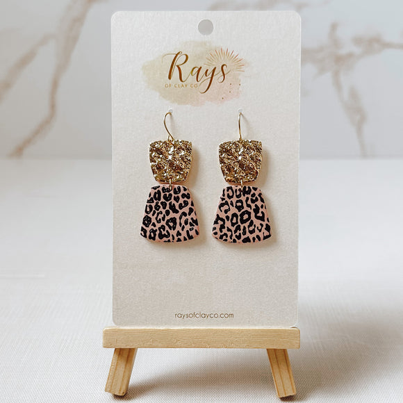 Leopard Print Trapezoid Earrings