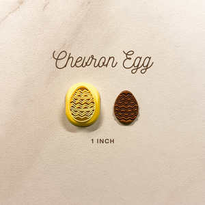 1 in, 1.25 in Embossed Chevron Egg Clay Cutter