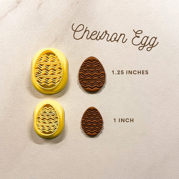 1 in, 1.25 in Embossed Chevron Egg Clay Cutter