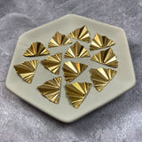 22 x 29mm Brass Crinkled Triangle Charms