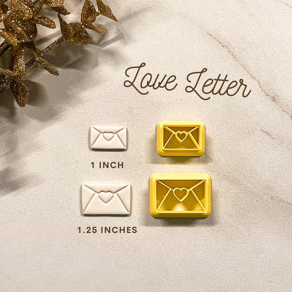 0.75 in, 1 in Love Letter Clay Cutter